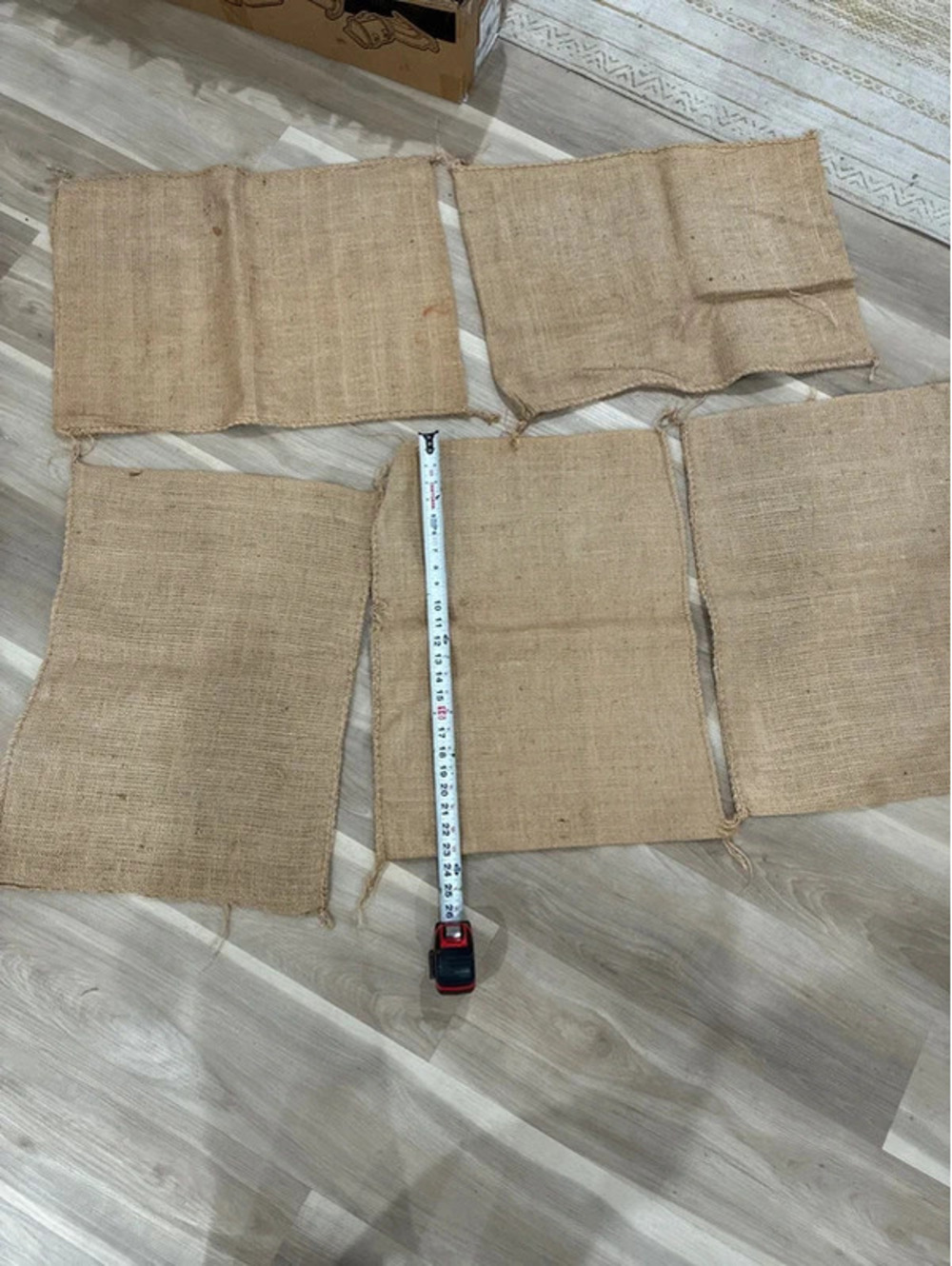 Set a five burlap bags